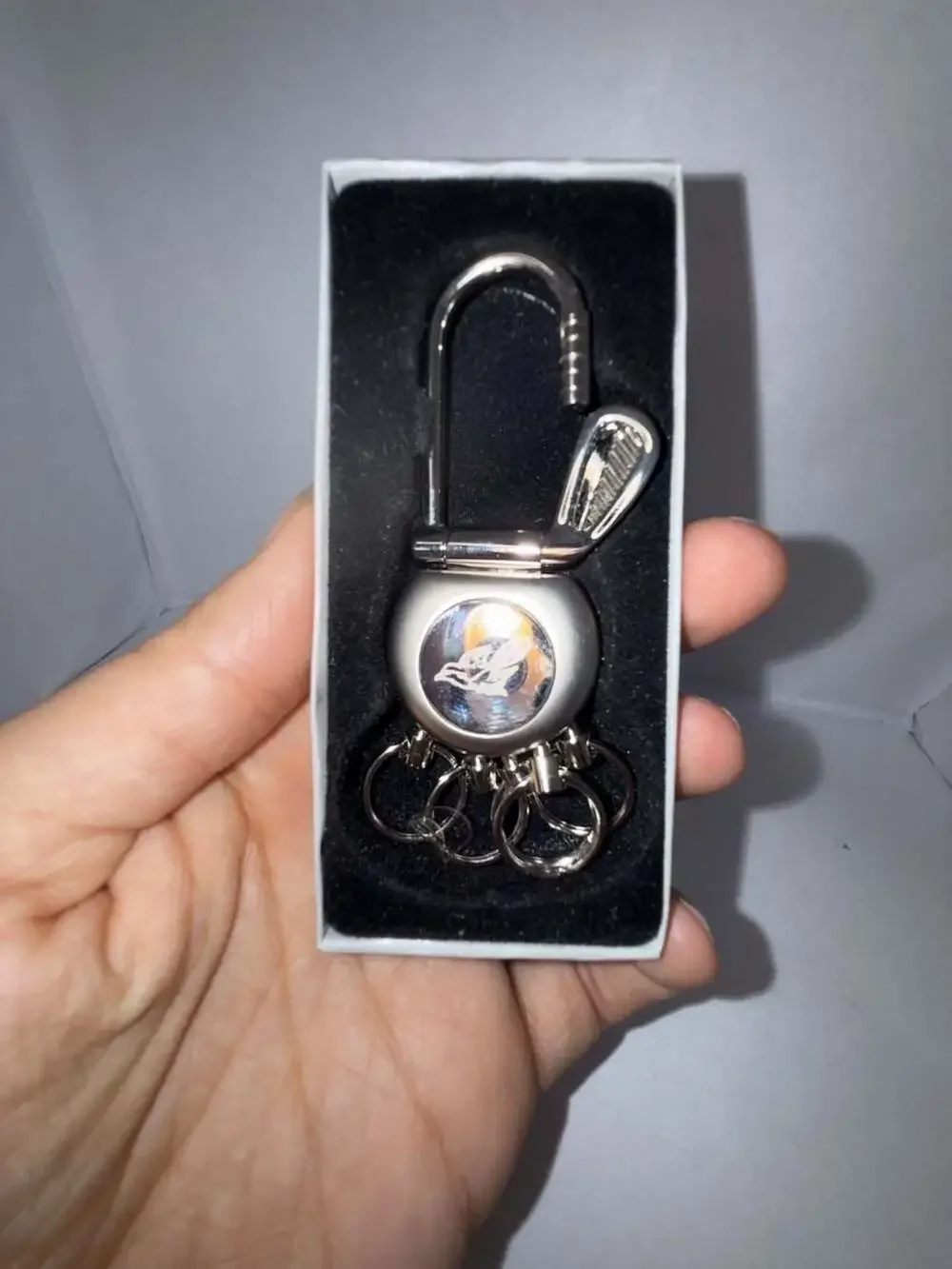 Barlow Norwood Golf Club and Ball Multi-Ring Detachable Keychain with Box